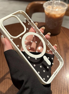 高颜值山茶花适用苹果16promax手机壳iPhone15promax小众12磁吸钛灰色15plus可爱13无线充电14透明11保护套xs