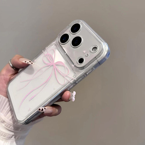 韩系甜美蝴蝶结适用苹果17promax手机壳iPhone16卡通reno14小米15华为Pura80pro软套vivox200红米K80荣耀400