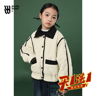 中大童洋气时髦宽松休闲秋装 外套 新款 女童轻薄夹棉外套2026秋冬季