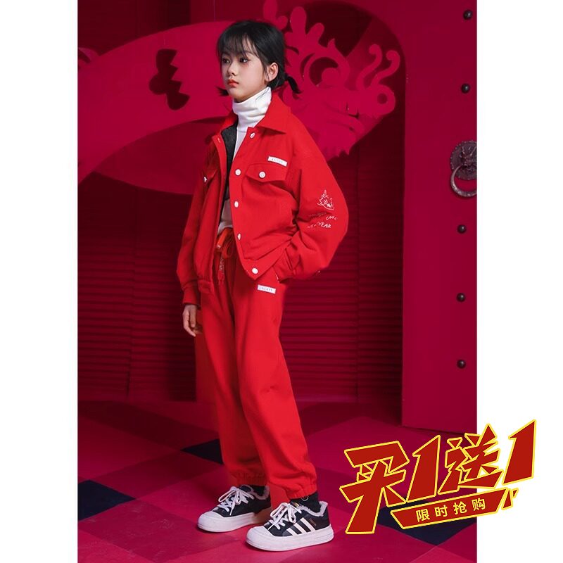 女童新年套装2024冬季新款图片