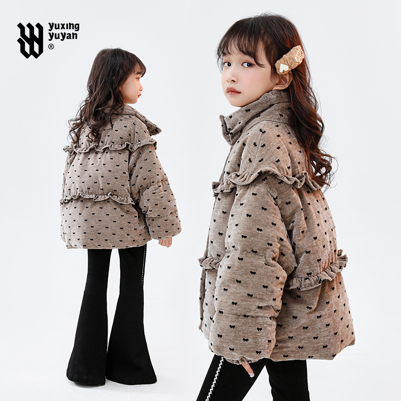 女童羽绒服2025冬季新款中大童洋气保暖宽松休闲90白鸭绒冬装外套