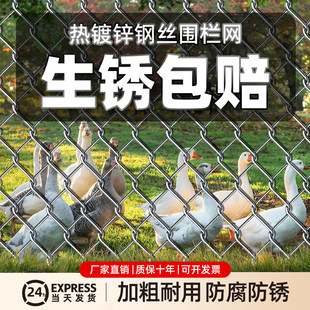 铁丝网养鸡围栏网镀锌防锈菜园勾花钢丝网养殖网格护栏防护网家用