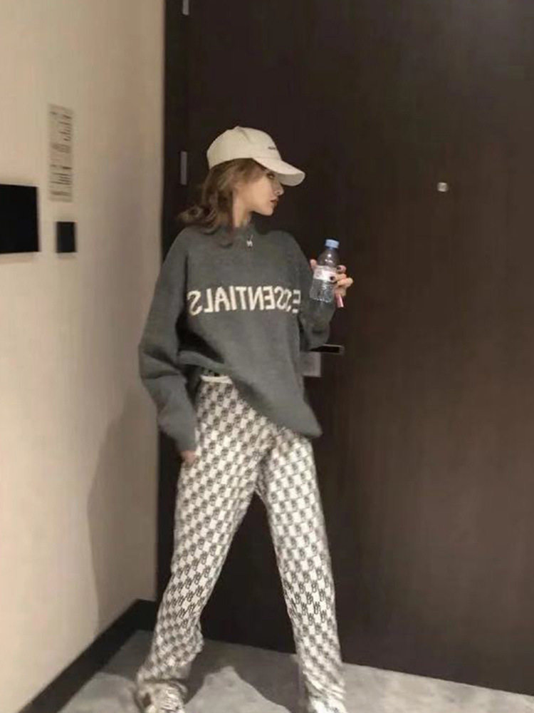 CHIC AUTUMN TWO-PIECE SET 2022 AUTUMN AND WINTER EXPLOSIVE AGE-REDUCING FASHION SWEATER HIGH-WAISTED DRAPED CASUAL PANTS SET