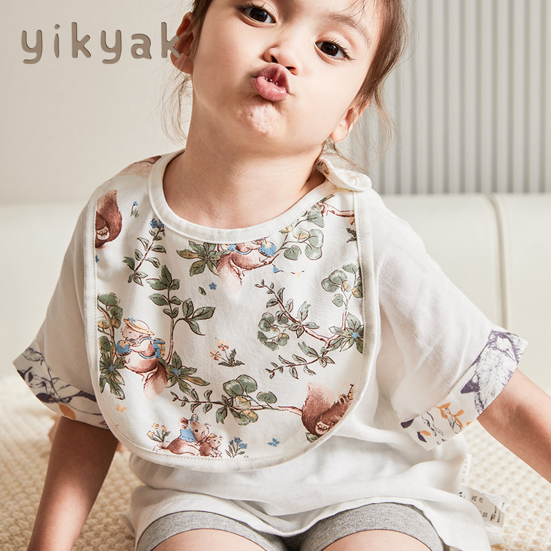 yikyak全棉方形超软口水巾新生婴儿童围嘴防脏神器吃饭围兜,婴童用品,口水巾,淘宝优惠券,粉丝福利购,淘宝优惠卷