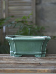 长方形花盆粗陶透气盆金弹子老鸦柿造景盆黄栌发财树罗汉松大陶罐