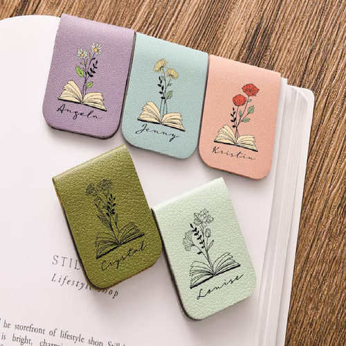 定制长方形皮革磁吸书签 可DIY书本阅读跟踪书夹强磁力磁吸夹