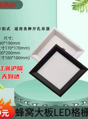 蜂窝大板专用灯19x19方灯吊顶灯led嵌入式灯具20x20小方灯弹簧灯