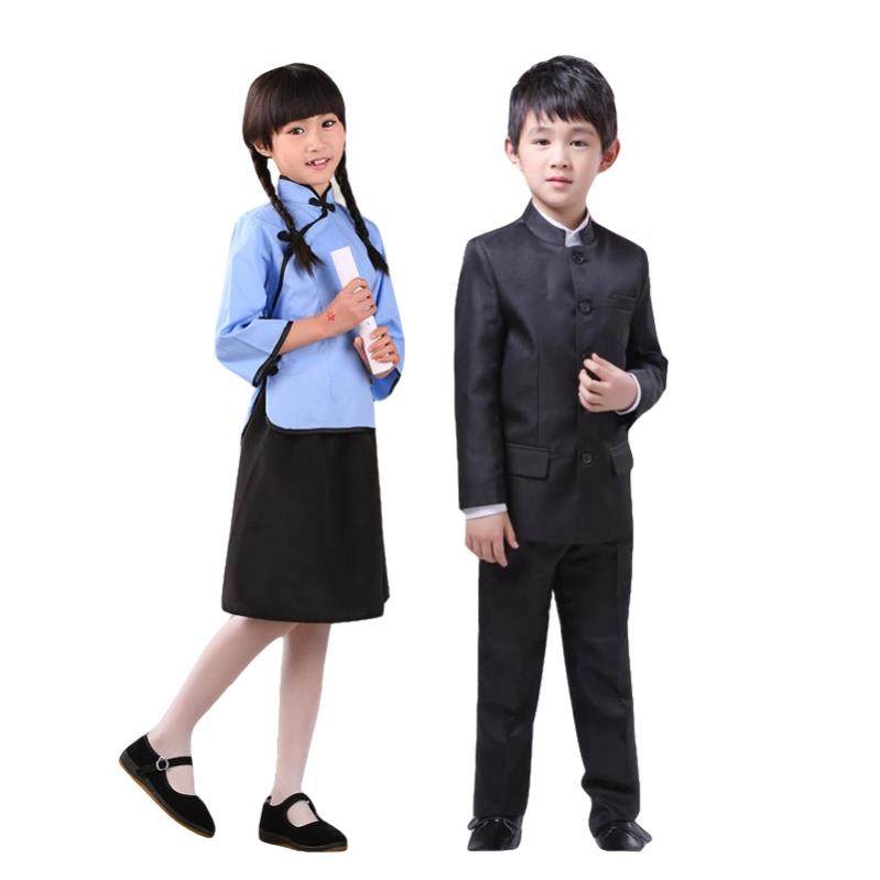 胡兰江学姐演演出c79856p7服儿童民国服装五四青年百刘姓生装合唱