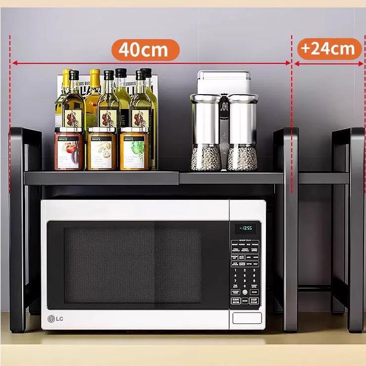 可伸缩厨房置物架微波炉烤箱架子家用双层台面桌面电饭锅收纳支架