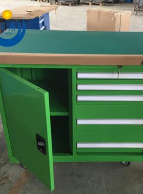 加工橡木绿色防静电桌面组合工具车双列工具柜单开门挂板置物柜