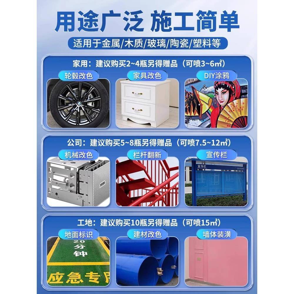 自动手摇自喷漆汽车免除锈金属专用防锈漆家具木器黑色白色油漆罐