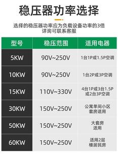 上海全人民稳压器220v家用大率空10KW调电稳压器50功00W工业自动