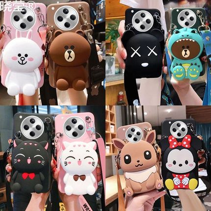 卡通零钱包OPPOFindX8手机壳斜挎findx7pro防摔全包软壳reno13保护套reno10可爱9女8网红外壳A3pro斜挎挂绳