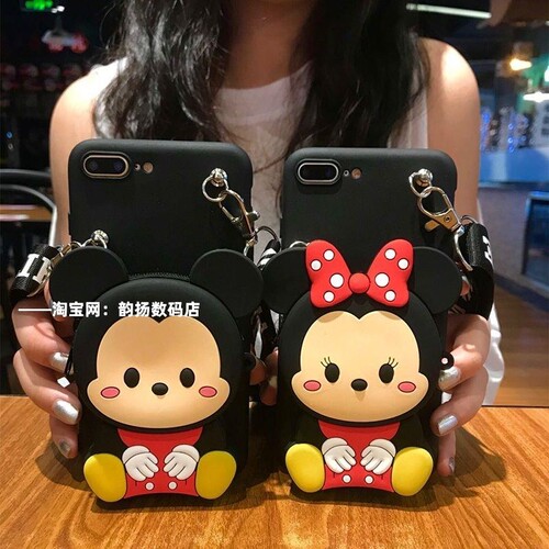 零钱包13/14手机壳iPhone11/12promax米妮xr/xs斜挎背带式7/8