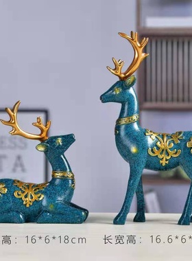 European home lucky couple deer uornaments wine cabinet TV