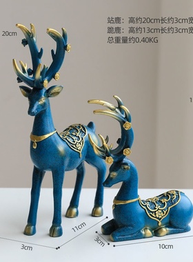 European home lucky couple deer uornaments wine cabinet TV