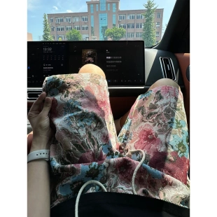 子小众运动阔腿四五分裤 粉色夏威夷短裤 复古沙滩裤 美式 男潮牌夏季