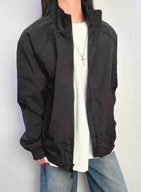 美式立领工装飞行夹克男款春季潮牌cleanfit短款廓形三防薄款外套