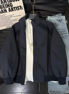 美式bomber飞行夹克外套男款春秋cleanfit廓形短款棒球服潮牌上衣