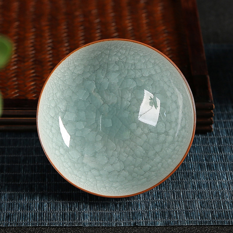冰花开片纹理陶瓷茶杯品茗杯主人杯个人单杯汝窑冰裂功夫茶盏大号