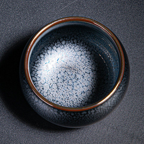 陈为椿黑天目茶盏陶瓷窑变纯手工
