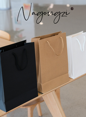 手提袋定制服装包装袋定做纸质礼品袋子ins礼物logo简约牛皮纸袋