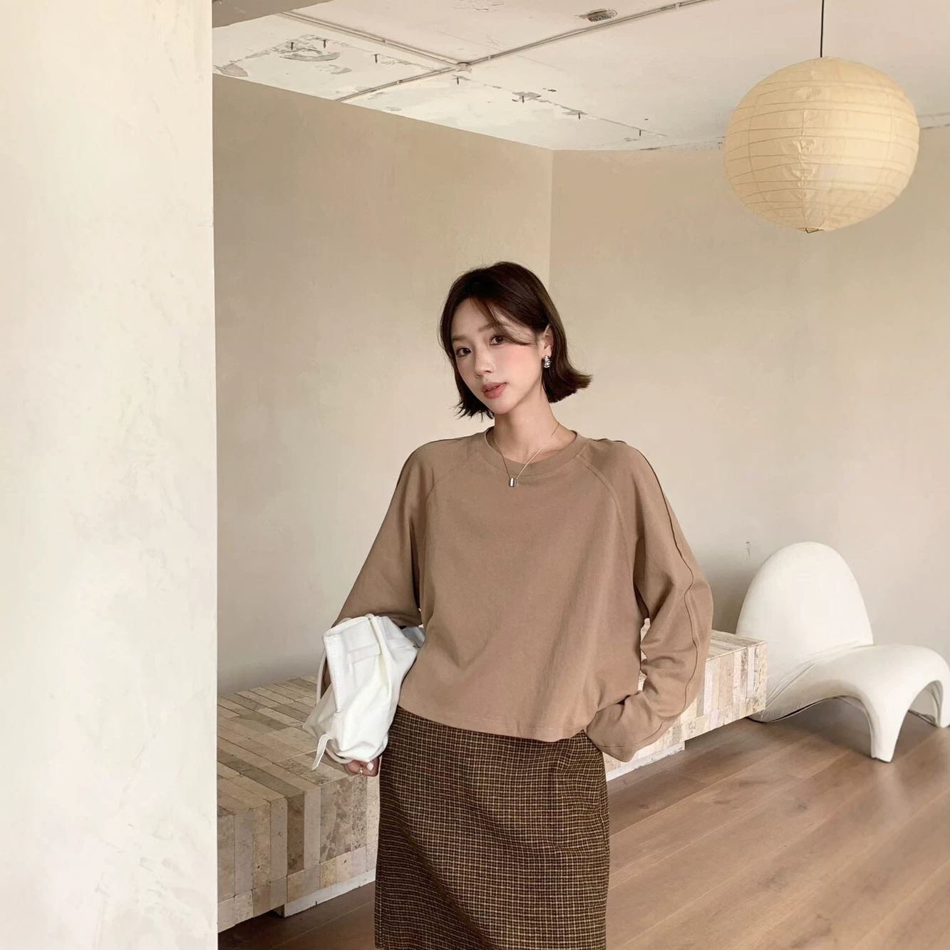 甜辣短款插肩长袖T恤女2026初秋新款宽松显瘦内搭外穿百搭上衣女图片