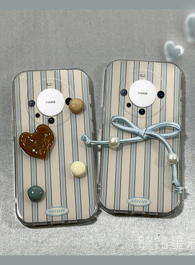 新款蓝色条纹适用华为Mate60pro+手机壳50RS保时捷40十立体Meta50公仔50E蝴蝶结60RS非凡大师版40e透明硅胶的