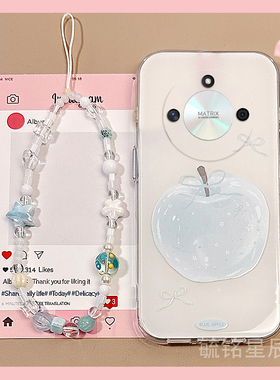 适用华为荣耀x70i手机壳x60i+新款x50i十x40gt竞速版x30max白色x20se苹果x10带挂绳的x9c防摔x9b高级感x7b女