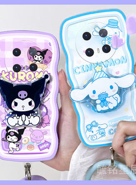 新款可爱玉桂狗适用华为mate70Pro手机壳mate60pro+紫色50十40库洛米50e透明30波浪边情侣腕带带支架的40epro