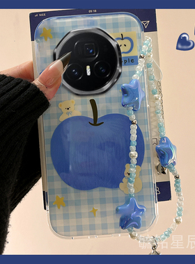 适用华为荣耀magicvflip翻盖手机壳magicv3折叠屏vs3新款vs2折叠款v2rsr蓝色vs至臻版vpurse小熊带挂绳小众的