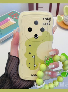 适用vivoy300手机壳y200+新款y300i绿色y200gt恐龙y300pro+可爱y100透明z5硅胶的y93s防摔y76s链条y36s波浪边