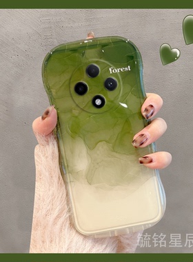 新款渐变晕染绿色适用OPPOA3Pro手机壳A2波浪边A2Pro韩风A1透明的5g硅胶简约小众高级感p网红0pp0套opp0女por