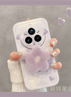 适用oppo真我14手机壳12pro+新款v11紫色10晕染gt7pro花朵neo7se透明6硅胶5带支架的3韩系v60s情侣小清新diy