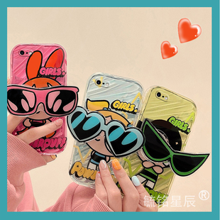 适用苹果se3手机壳iphone8plus新款2甜美少女7可爱6/s飞天小女警5/s墨镜4透明的16e硅胶15卡通11小众13promax