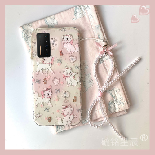 适用坚果r2手机壳pro2锤子pro3可爱pro粉色玛丽猫带挂绳的小碎花女生透明新款超火全包防摔高级感软壳保护套