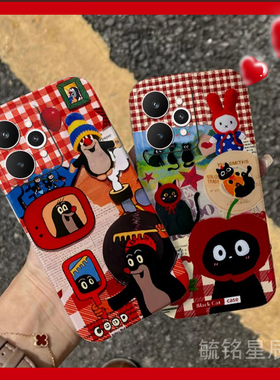 适用realme真我14pro手机壳12至尊版13+11十新款10可爱10s猫咪12x卡通15T鼬鼠oppo红色透明硅胶的新年过年por