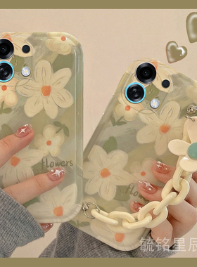 适用oppok13turbo手机壳k11气垫k12s新款k12绿色k12x花朵k10pro腕带k10x手链条k9s防摔k7x全包ins风k5小众软