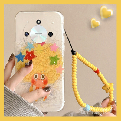 适用华为荣耀x70i手机壳x60i+新款x50i十x40gt竞速版x30max可爱x20se星星x10小人x9c搞怪x9b带挂绳的x7b小众