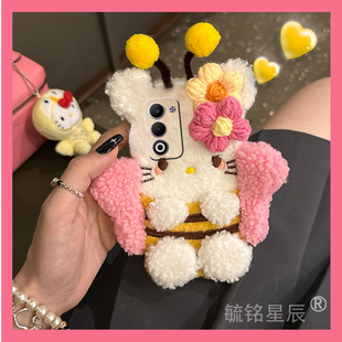 适用oppoa6pro手机壳a6i新款a6gt可爱a5pro毛绒a5x小蜜蜂a3pro猫咪a3x活力版a3i硅胶a2pro防摔的a1i小众a2x女
