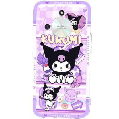 新款情侣可爱紫色库洛米玉桂狗适用华为honor荣耀X50GT手机壳X50i+带支架的X40GT竞速版X30i透明X30Max硅胶套