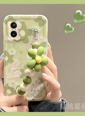 适用小米红米k80pro手机壳k70至尊版k60e新款k40绿色note14花朵13r兔子12r可爱14c情侣14r腕带13c链条turbo4