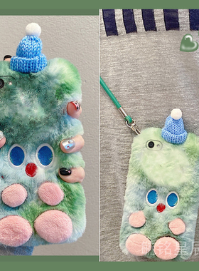 适用oppoa3pro手机壳a2毛绒a1活力版a2x绿色a2m圣诞a3i小怪兽a2pro防摔的a1x带挂绳a1i腕带a1s秋冬超火毛茸茸