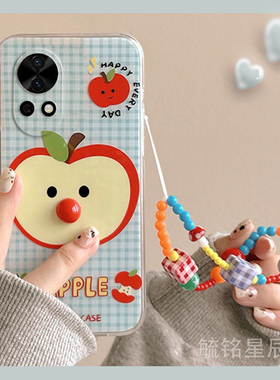 新款可爱蓝色格子苹果适用华为nova12Pro手机壳活力版nova12Ultra立体11Pro带挂绳的10青春版透明10z特别9SE