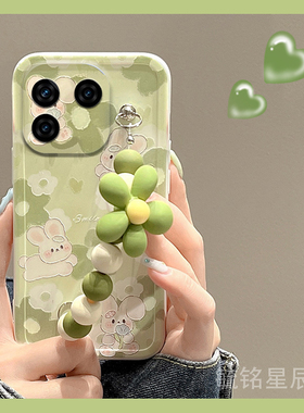 适用iqoo13pro手机壳neo9新款10绿色9pro花朵z9turbo+兔子z10可爱z5x情侣7手腕带5链条z5硅胶透明的趣味油画
