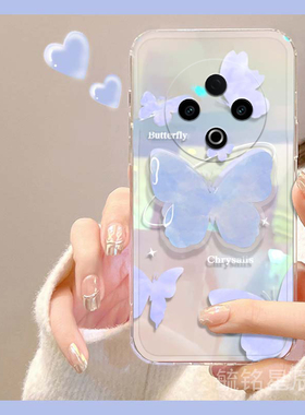 适用vivoy500手机壳y300pro/y200gt新款y100i蓝色y100+/c/t蝴蝶ins风y97十y93s带支架y85透明y83镭射y81s超薄