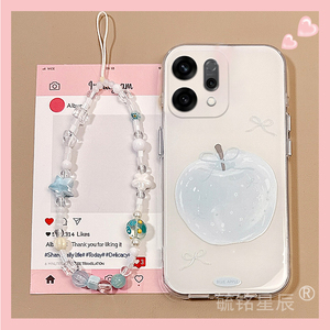 适用opporeno14pro+手机壳13/12pro十11新款10白色9苹果8带挂绳的7se防摔6高级感5k小众4硅胶3元气版ace全包