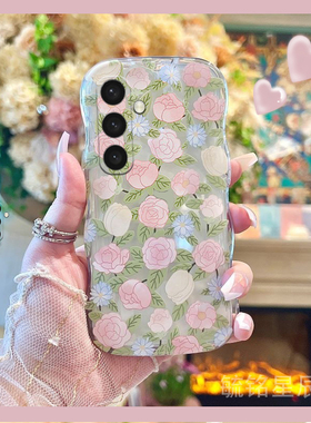 适用三星s25手机壳s24+新款s23ultra夏日s22小雏菊s21花朵note20气质a73防摔a72气囊a50s透明a53软硅胶高级感