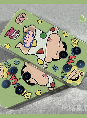 新款绿色蜡笔小新适用vivoX100手机壳X90Pro十旋转x100ultra解压X80透明的x90s硅胶套XNote情侣S防摔X70Pro+t