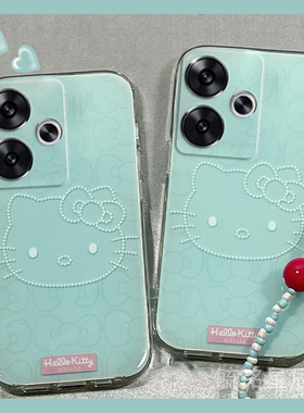 适用小米红米turbo4pro手机壳14c新款14r蓝色KT猫turbo3可爱13c带挂绳的10x软硅胶HelloKitty女12c高级感13r